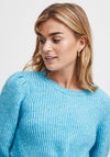 Fransa Elna Knot Detail Knitted Jumper, Ethereal Blue