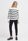 Fransa Striped Funnel Neck Jumper, Antique Mix