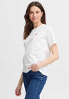 Fransa Embroidered Heart T Shirt, White