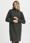 Fransa Sanny Quarter Zip Jumper Dress, Charcoal Melange