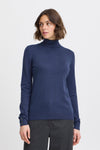 Fransa Clia Roll Neck Knit Sweater, Navy