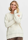 Fransa Elise Contrast Stitch Jumper, Beige