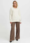 Fransa Elise Contrast Stitch Jumper, Beige