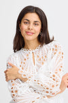 Fransa Belle Crochet Detail Blouse, White