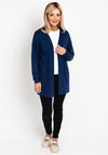 Fransa Open Knit Long Cardigan, Navy