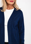 Fransa Open Knit Long Cardigan, Navy