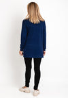 Fransa Open Knit Long Cardigan, Navy