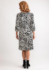 Fransa Flora Zebra Jersey Dress, Black & White