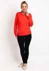 Fransa Knit Round Neck Cardigan, Orange