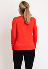 Fransa Knit Round Neck Cardigan, Orange