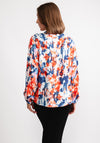 Fransa Oline Abstract Print Blouse, Orange Multi