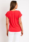 Fransa Chiffon Overlay Top, Coral