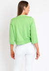 Fransa Fine Knit Cropped Cardigan, Apple Green