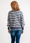 Fransa Bitte Striped Knit Jumper, Blue