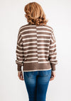 Fransa Bitte Striped Knit Jumper, Brown