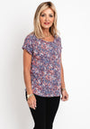 Fransa Round Neckline Patterned Top, Multi