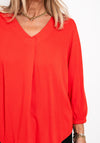 Fransa V-Neckline Textured Top, Orange