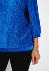 Fransa Madison Ribbed Velour Blouse, Blue