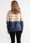 Fransa Ellis Striped Colour Block Knit Jumper, Blue