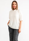 Fransa Lajla Textured High Neck Top, Off White