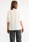 Fransa Lajla Textured High Neck Top, Off White