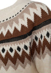 Freequent Mayfair Fairisle Jumper, Cream