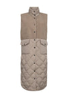 Freequent Contrast Panel Gilet, Taupe