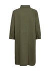 Freequent Laluna Linen Shirt Dress, Deep Lichen Green