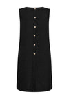 Freequent Lava Button Back Linen Dress, Black