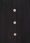 Freequent Lava Button Back Linen Dress, Black