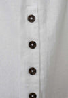 Freequent Lava Linen Button Side Top, Brilliant White