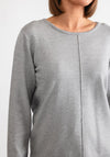 Freequent Clavra Round Neck Knit Jumper, Light Grey