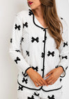 Serafina Collection Bow Print Pyjama Set, White and Black