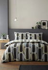 Fusion Orea Retro Geometric Duvet Cover Set, Charcoal