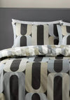 Fusion Orea Retro Geometric Duvet Cover Set, Charcoal