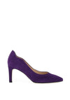 Gabor Suede Scalloped Trim Pointed Court Shoes, Purple