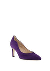 Gabor Suede Scalloped Trim Pointed Court Shoes, Purple