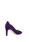 Gabor Suede Scalloped Trim Pointed Court Shoes, Purple