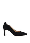 Gabor Suede Scalloped Trim Pointed Court Shoes, Black