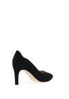 Gabor Suede Scalloped Trim Pointed Court Shoes, Black