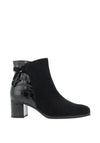 Gabor Crocodile Embossed Ankle Boots, Black