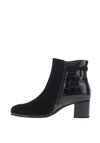 Gabor Crocodile Embossed Ankle Boots, Black