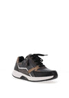 Gabor Rolling Soft Colour Block Metallic Trainers, Black