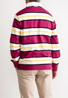 Gant Multi Stripe Heavy Rugger Polo Shirt, Beautyberry Purple