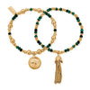 ChloBo Forever Wandering Malachite Bracelet Set of 2, Gold