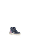 Geox Girl Skylin Elsa High Top Light Up Trainer, Navy