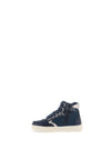 Geox Girl Skylin Elsa High Top Light Up Trainer, Navy