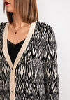 Gerry Weber Chevron V Neck Cardigan, Black