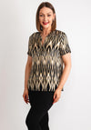 Gerry Weber Chevron V Neck Top, Black