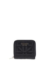 Guess Assia Quilted Zip Round Small Wallet, Black